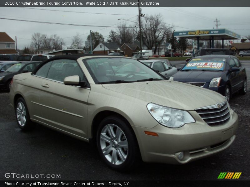 White Gold / Dark Khaki/Light Graystone 2010 Chrysler Sebring Touring Convertible
