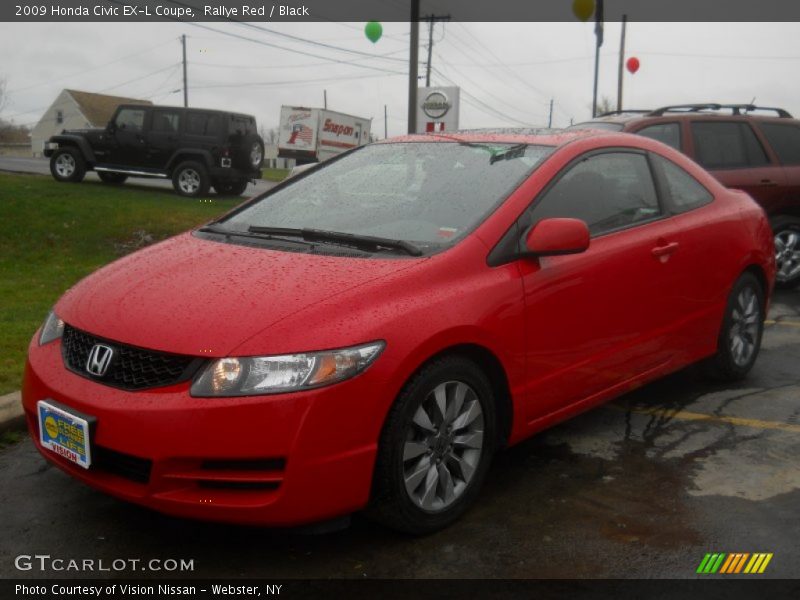 Rallye Red / Black 2009 Honda Civic EX-L Coupe
