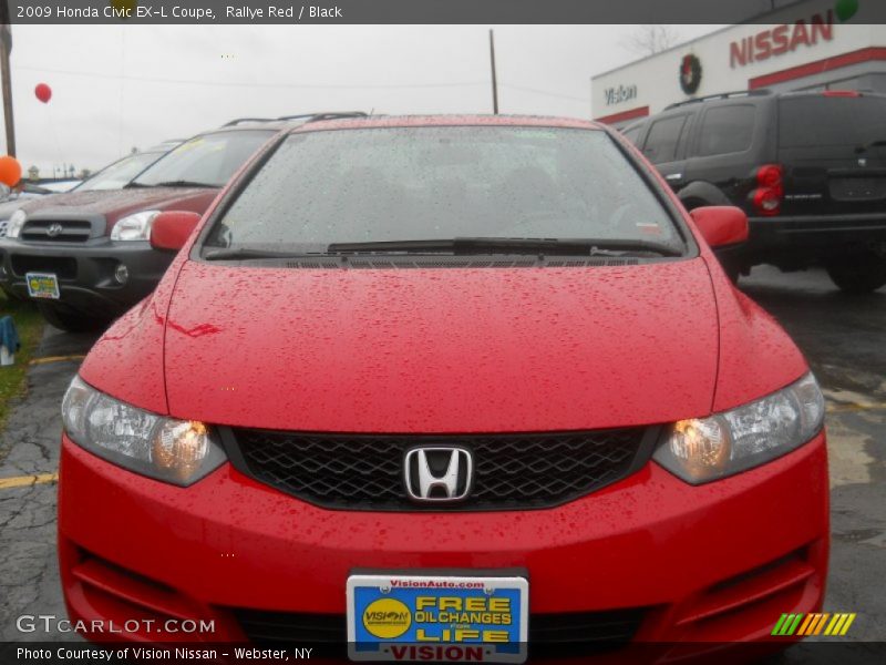 Rallye Red / Black 2009 Honda Civic EX-L Coupe