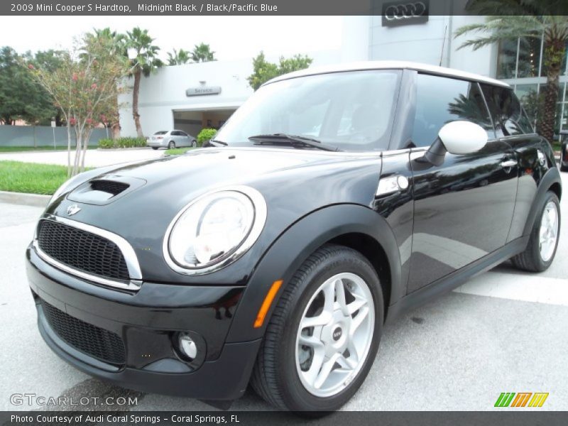 Midnight Black / Black/Pacific Blue 2009 Mini Cooper S Hardtop