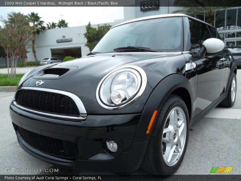 Midnight Black / Black/Pacific Blue 2009 Mini Cooper S Hardtop