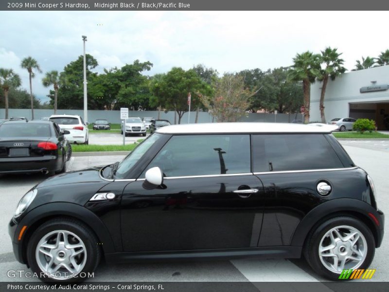 Midnight Black / Black/Pacific Blue 2009 Mini Cooper S Hardtop