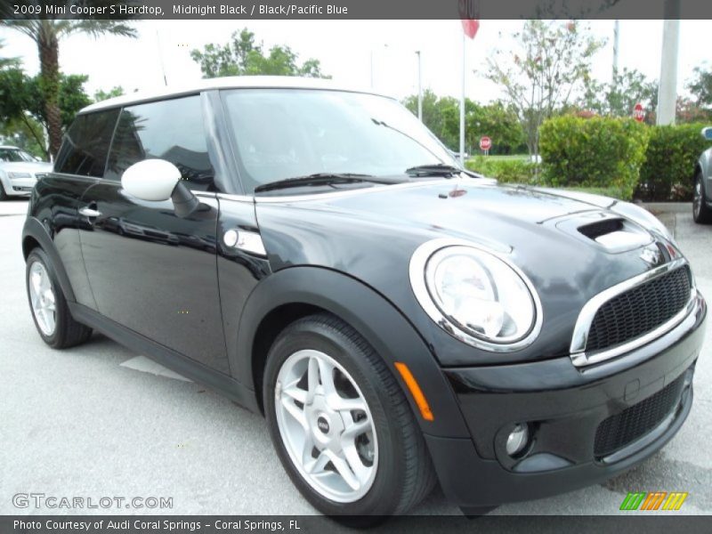 Midnight Black / Black/Pacific Blue 2009 Mini Cooper S Hardtop