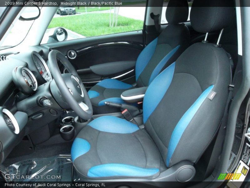 Midnight Black / Black/Pacific Blue 2009 Mini Cooper S Hardtop