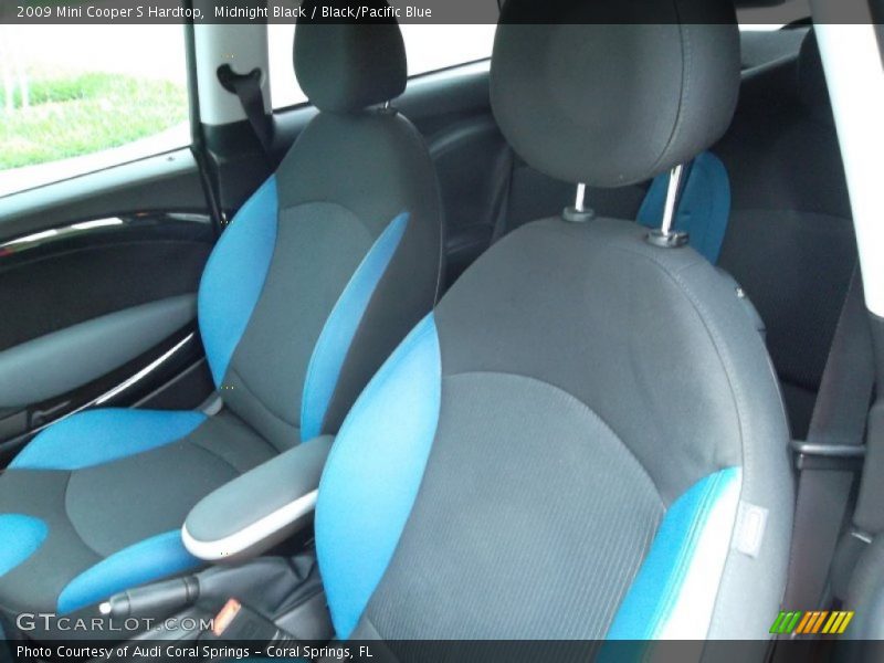 Midnight Black / Black/Pacific Blue 2009 Mini Cooper S Hardtop