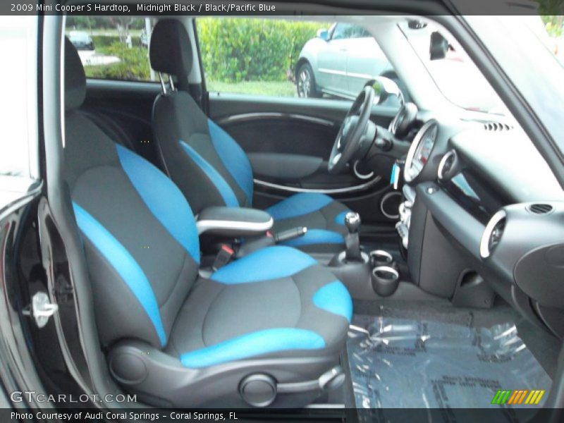 Midnight Black / Black/Pacific Blue 2009 Mini Cooper S Hardtop