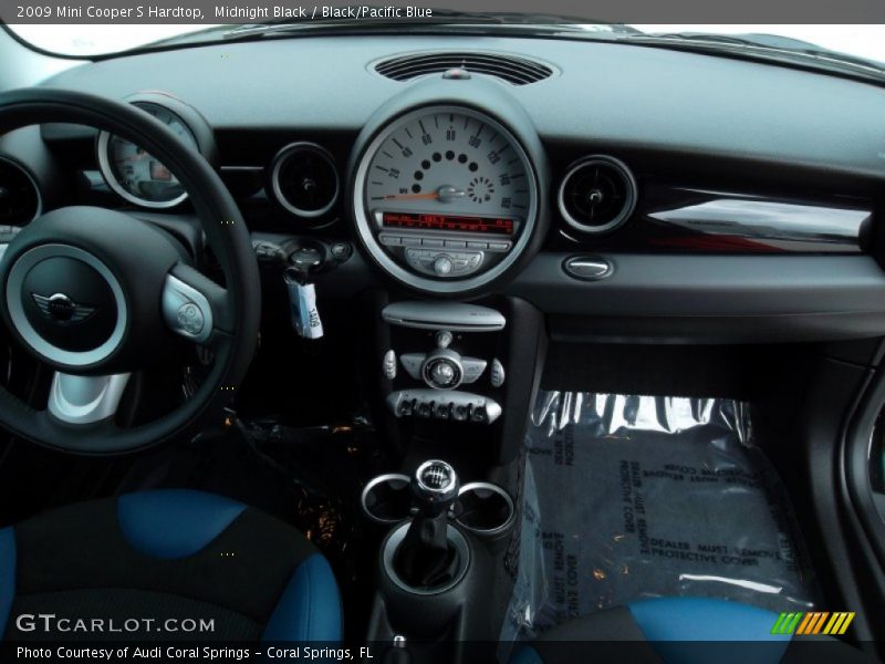 Midnight Black / Black/Pacific Blue 2009 Mini Cooper S Hardtop