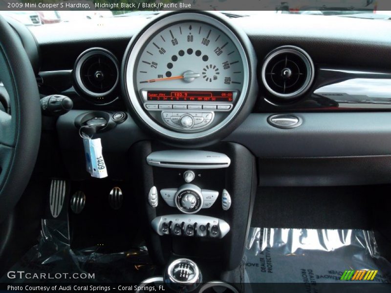 Midnight Black / Black/Pacific Blue 2009 Mini Cooper S Hardtop