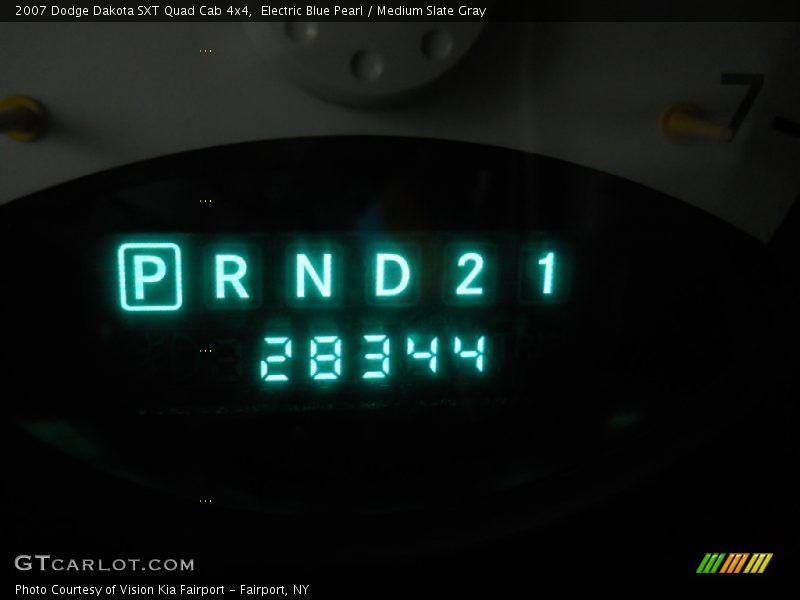 Electric Blue Pearl / Medium Slate Gray 2007 Dodge Dakota SXT Quad Cab 4x4