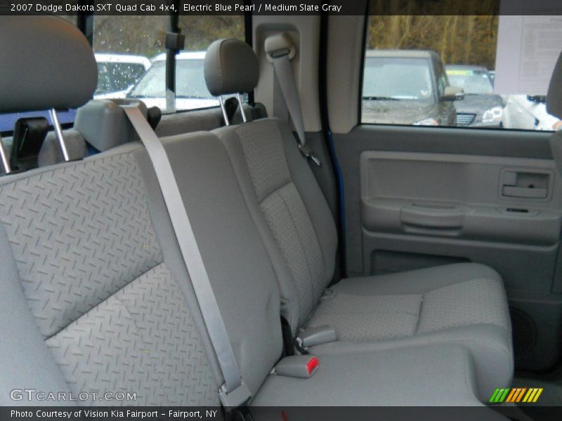 Electric Blue Pearl / Medium Slate Gray 2007 Dodge Dakota SXT Quad Cab 4x4