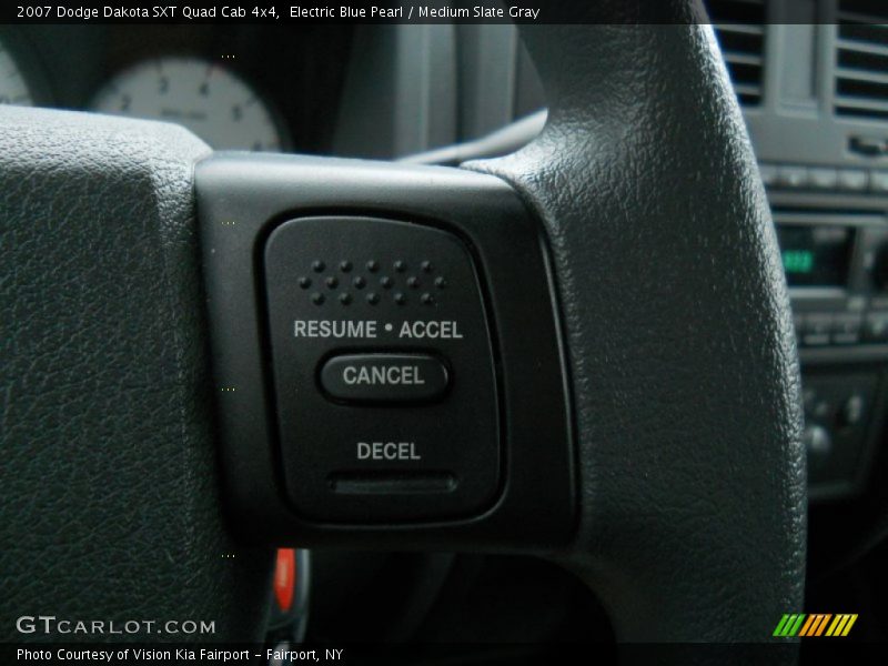 Electric Blue Pearl / Medium Slate Gray 2007 Dodge Dakota SXT Quad Cab 4x4