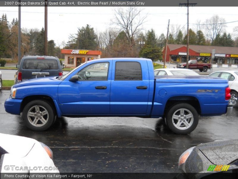  2007 Dakota SXT Quad Cab 4x4 Electric Blue Pearl