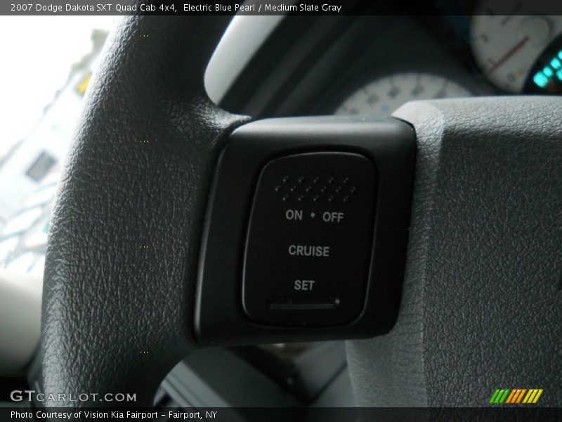 Electric Blue Pearl / Medium Slate Gray 2007 Dodge Dakota SXT Quad Cab 4x4