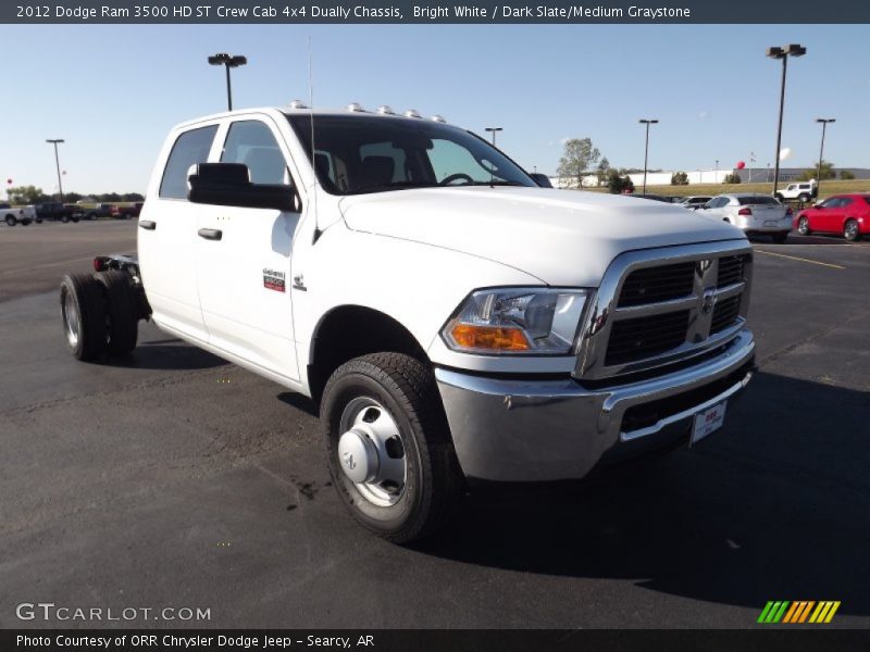 Bright White / Dark Slate/Medium Graystone 2012 Dodge Ram 3500 HD ST Crew Cab 4x4 Dually Chassis