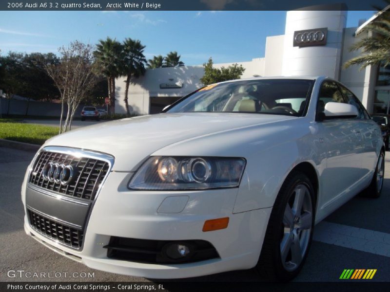 Arctic White / Beige 2006 Audi A6 3.2 quattro Sedan