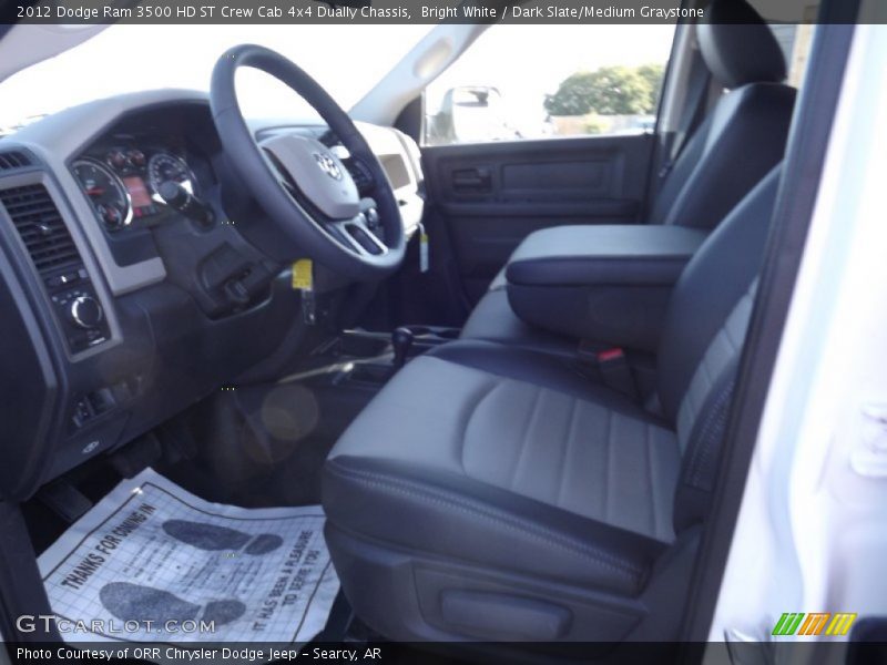 Bright White / Dark Slate/Medium Graystone 2012 Dodge Ram 3500 HD ST Crew Cab 4x4 Dually Chassis