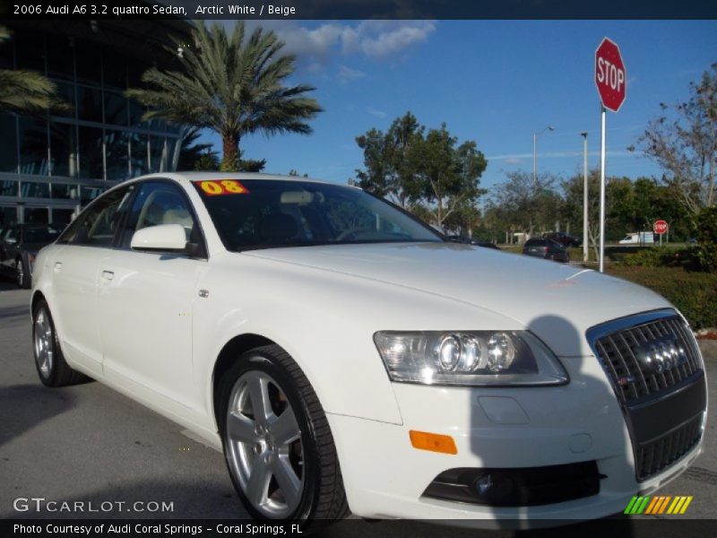 Arctic White / Beige 2006 Audi A6 3.2 quattro Sedan