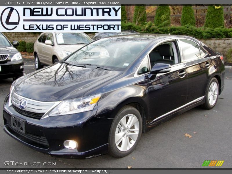 Black Sapphire Pearl / Black 2010 Lexus HS 250h Hybrid Premium