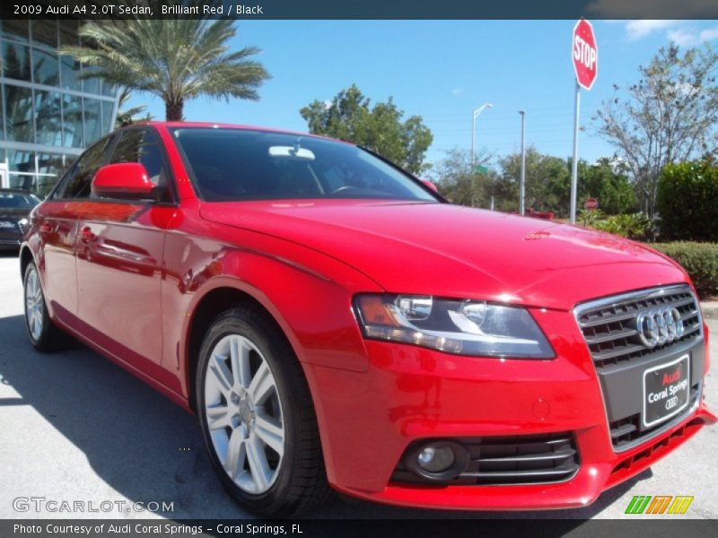 Brilliant Red / Black 2009 Audi A4 2.0T Sedan