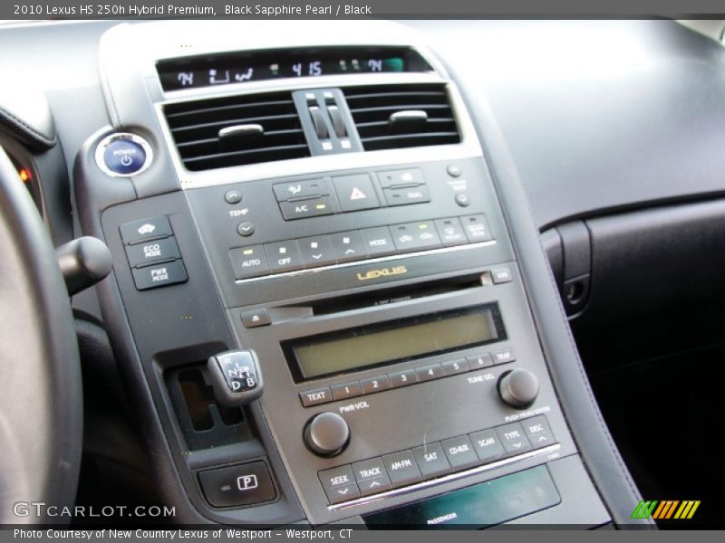 Controls of 2010 HS 250h Hybrid Premium