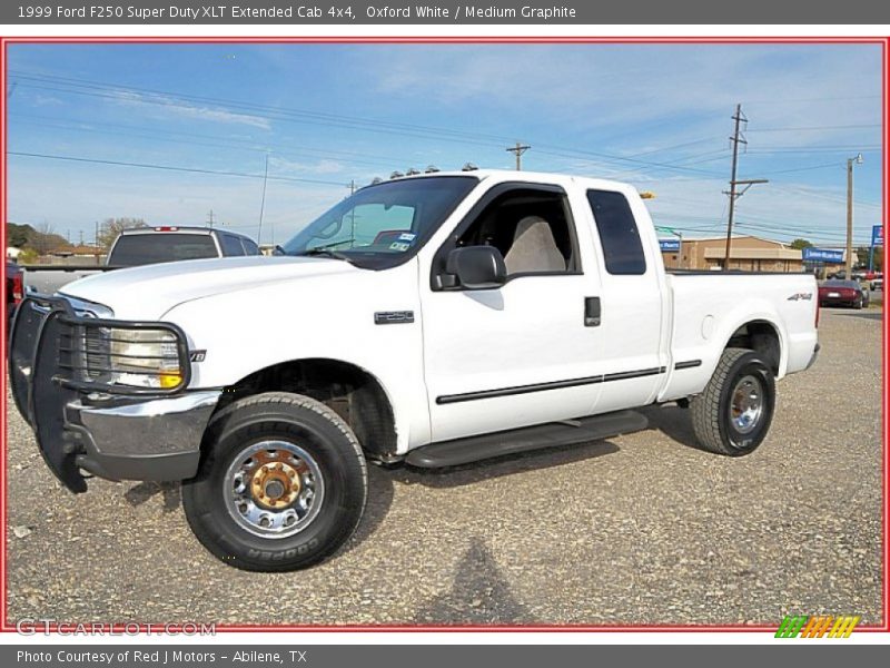 Oxford White / Medium Graphite 1999 Ford F250 Super Duty XLT Extended Cab 4x4