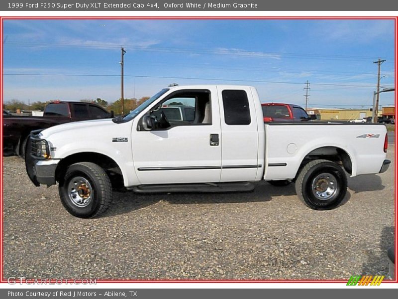 Oxford White / Medium Graphite 1999 Ford F250 Super Duty XLT Extended Cab 4x4