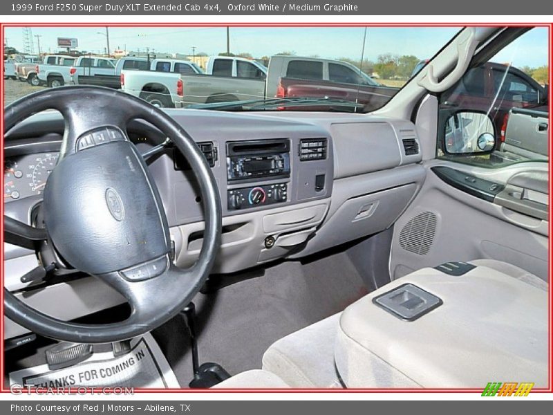 Oxford White / Medium Graphite 1999 Ford F250 Super Duty XLT Extended Cab 4x4