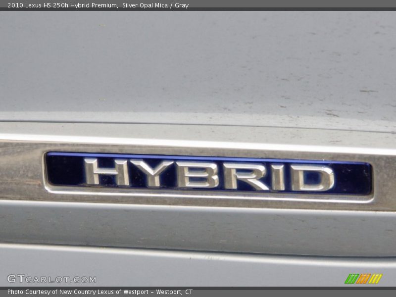 Silver Opal Mica / Gray 2010 Lexus HS 250h Hybrid Premium