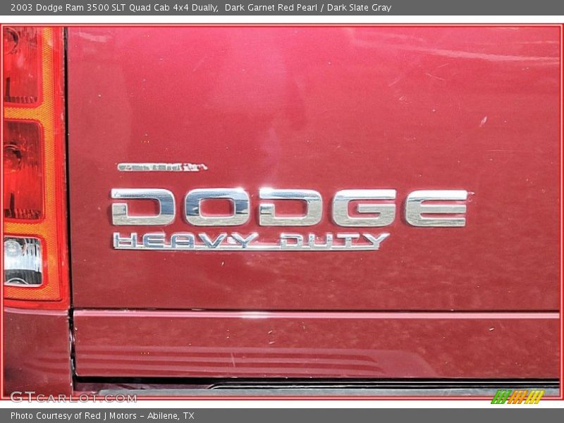 Dark Garnet Red Pearl / Dark Slate Gray 2003 Dodge Ram 3500 SLT Quad Cab 4x4 Dually