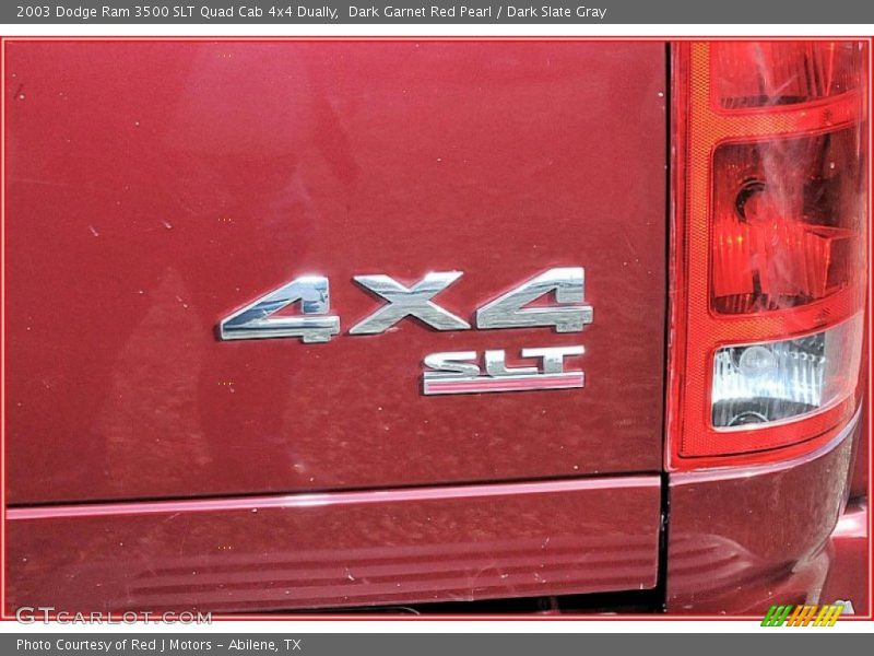 Dark Garnet Red Pearl / Dark Slate Gray 2003 Dodge Ram 3500 SLT Quad Cab 4x4 Dually