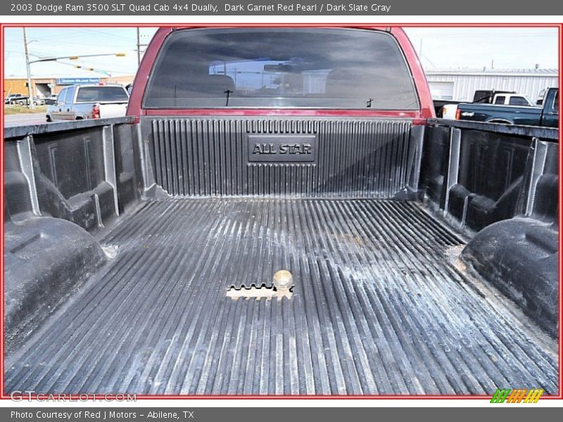 Dark Garnet Red Pearl / Dark Slate Gray 2003 Dodge Ram 3500 SLT Quad Cab 4x4 Dually