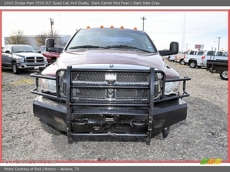 Dark Garnet Red Pearl / Dark Slate Gray 2003 Dodge Ram 3500 SLT Quad Cab 4x4 Dually