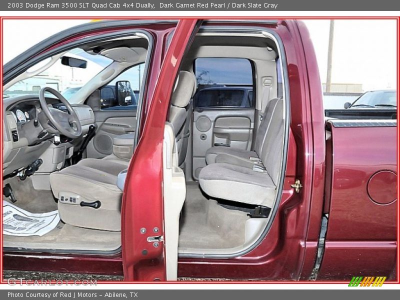 Dark Garnet Red Pearl / Dark Slate Gray 2003 Dodge Ram 3500 SLT Quad Cab 4x4 Dually
