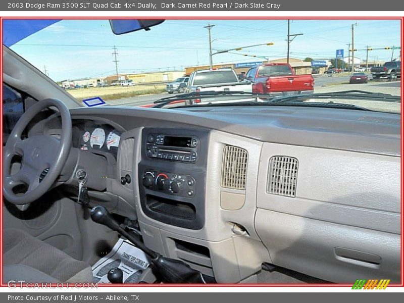 Dark Garnet Red Pearl / Dark Slate Gray 2003 Dodge Ram 3500 SLT Quad Cab 4x4 Dually