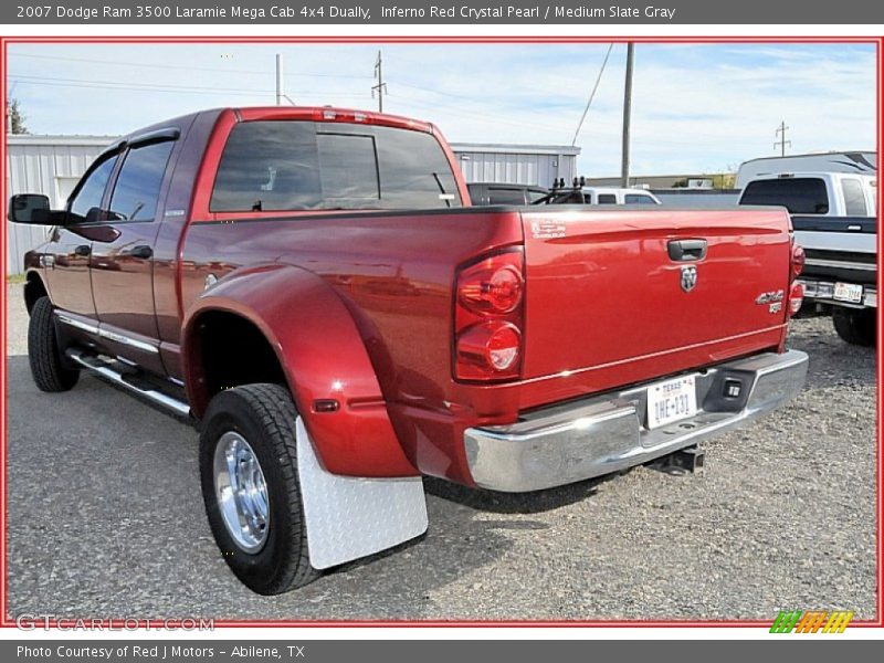 Inferno Red Crystal Pearl / Medium Slate Gray 2007 Dodge Ram 3500 Laramie Mega Cab 4x4 Dually