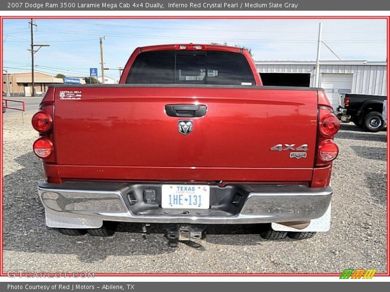 Inferno Red Crystal Pearl / Medium Slate Gray 2007 Dodge Ram 3500 Laramie Mega Cab 4x4 Dually