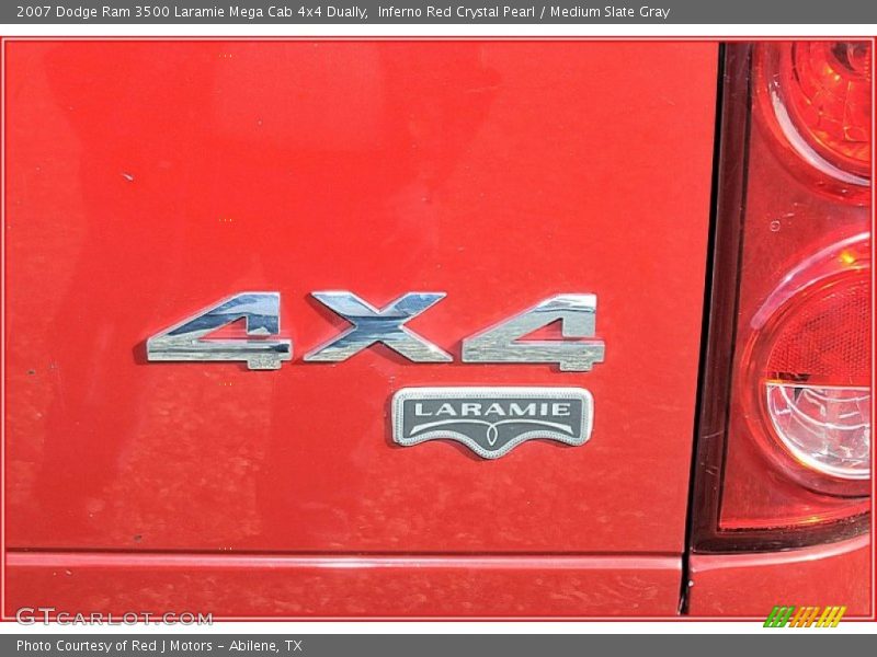 Inferno Red Crystal Pearl / Medium Slate Gray 2007 Dodge Ram 3500 Laramie Mega Cab 4x4 Dually