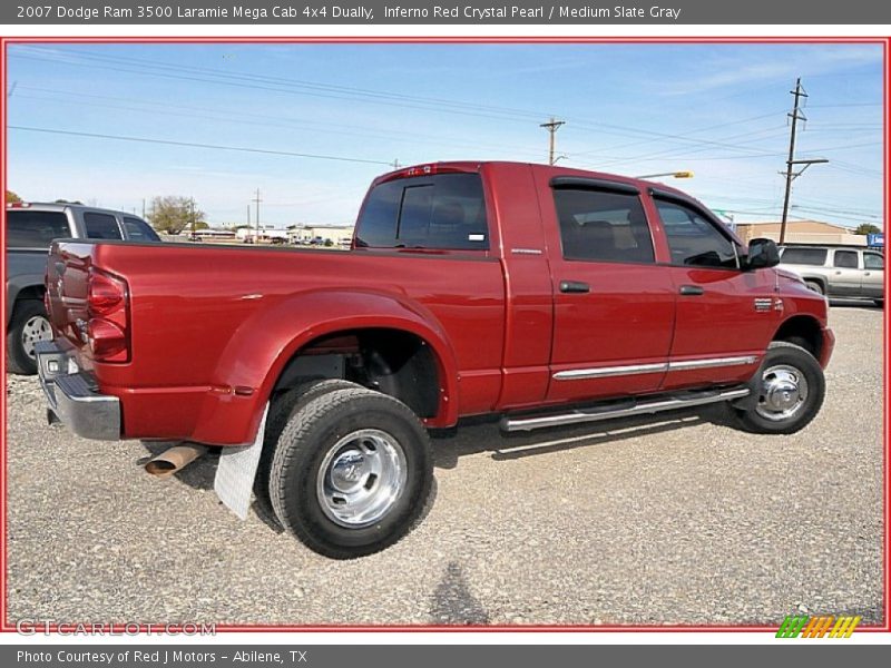 Inferno Red Crystal Pearl / Medium Slate Gray 2007 Dodge Ram 3500 Laramie Mega Cab 4x4 Dually