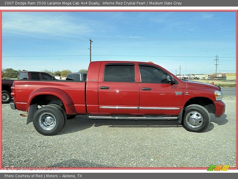 Inferno Red Crystal Pearl / Medium Slate Gray 2007 Dodge Ram 3500 Laramie Mega Cab 4x4 Dually
