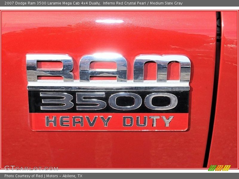 Inferno Red Crystal Pearl / Medium Slate Gray 2007 Dodge Ram 3500 Laramie Mega Cab 4x4 Dually