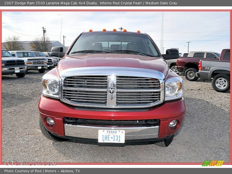 Inferno Red Crystal Pearl / Medium Slate Gray 2007 Dodge Ram 3500 Laramie Mega Cab 4x4 Dually
