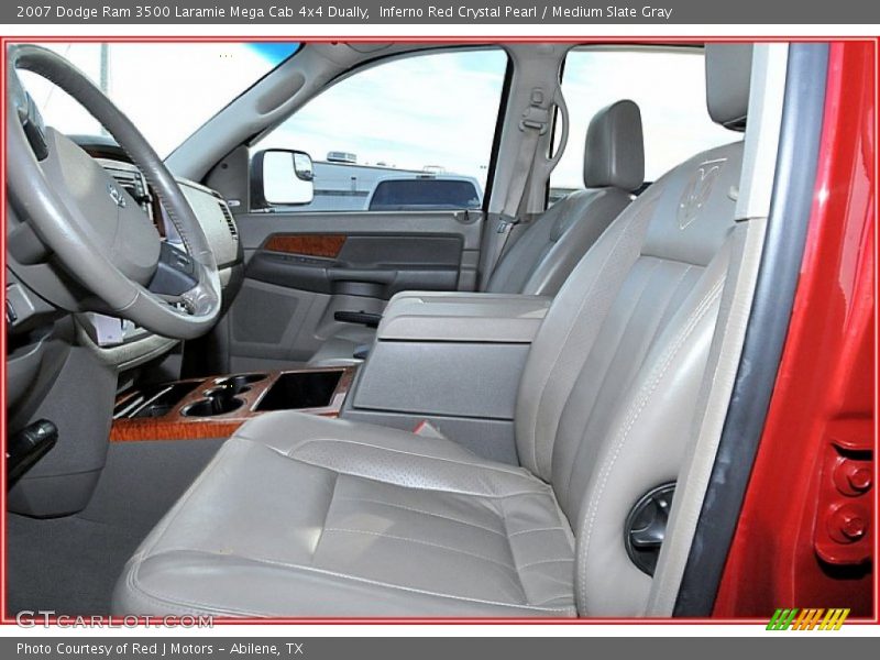 Inferno Red Crystal Pearl / Medium Slate Gray 2007 Dodge Ram 3500 Laramie Mega Cab 4x4 Dually