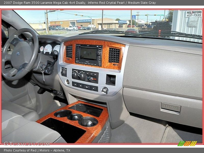 Inferno Red Crystal Pearl / Medium Slate Gray 2007 Dodge Ram 3500 Laramie Mega Cab 4x4 Dually