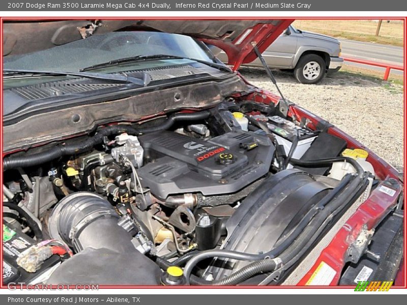 Inferno Red Crystal Pearl / Medium Slate Gray 2007 Dodge Ram 3500 Laramie Mega Cab 4x4 Dually