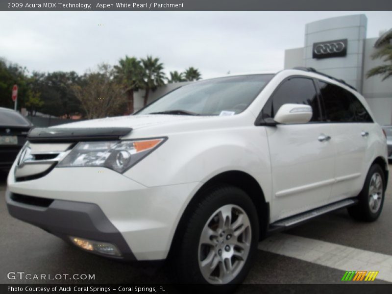 Aspen White Pearl / Parchment 2009 Acura MDX Technology