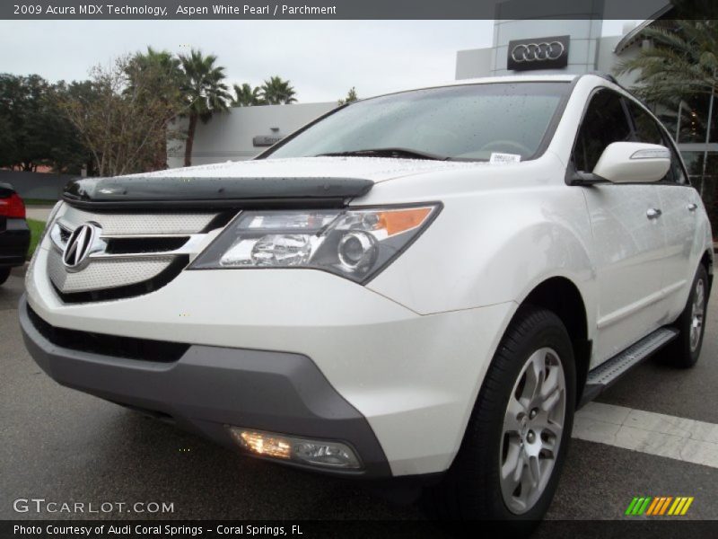 Aspen White Pearl / Parchment 2009 Acura MDX Technology