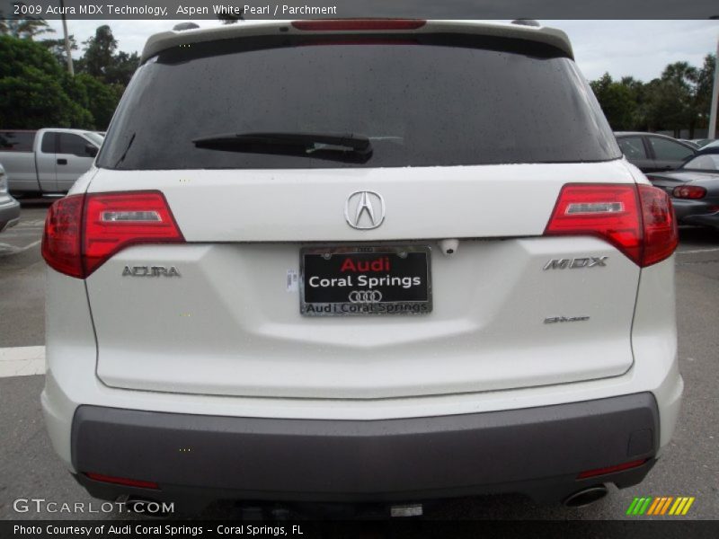 Aspen White Pearl / Parchment 2009 Acura MDX Technology