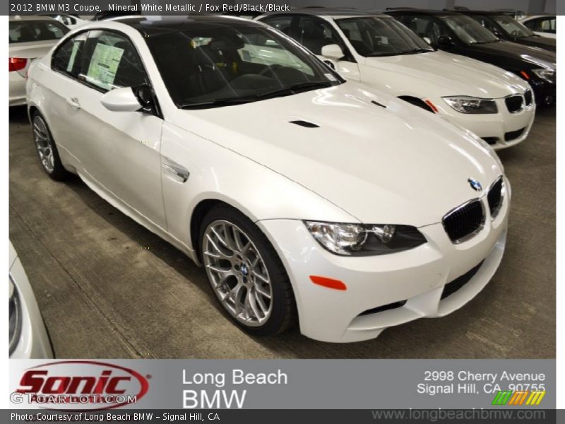 Mineral White Metallic / Fox Red/Black/Black 2012 BMW M3 Coupe