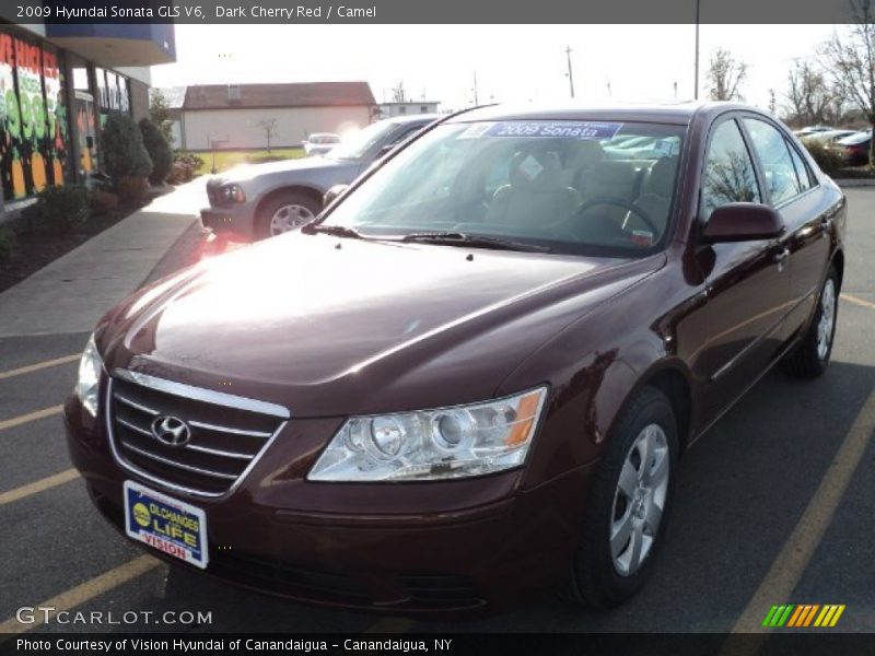 Dark Cherry Red / Camel 2009 Hyundai Sonata GLS V6