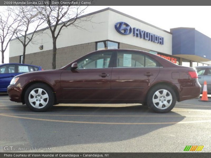 Dark Cherry Red / Camel 2009 Hyundai Sonata GLS V6